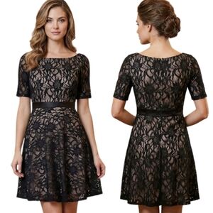 PATRA Black Lace Fit & Flare Cocktail Dress - Size 10